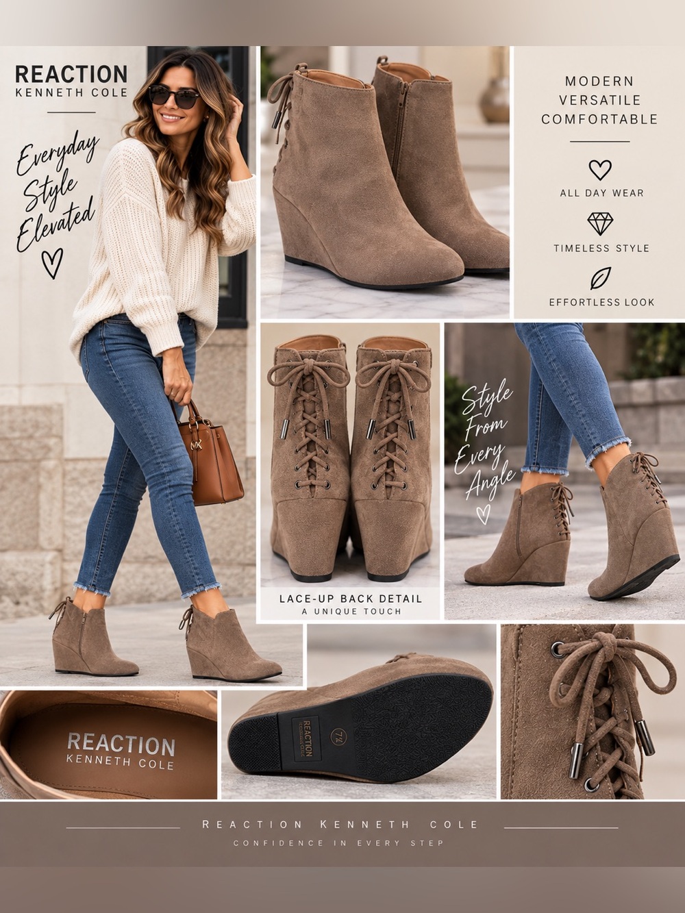 2 Lips Too Taupe Lace-Up Wedge Ankle Boots 👢